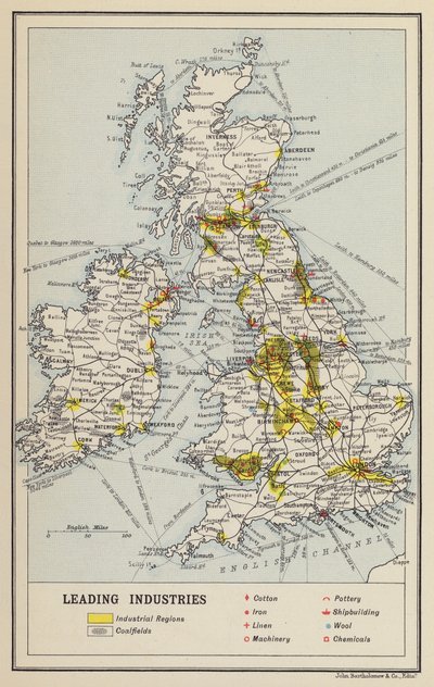 British Isles, Economic, Leading Industries by John George Bartholomew
