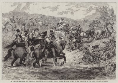 An Army on the March, the Rearguard with the Baggage-Waggons, in the Exhibition of the Royal Academy by John Gilbert