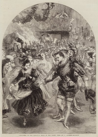 Christmas in the Baronial Hall in the Olden Time by John Gilbert