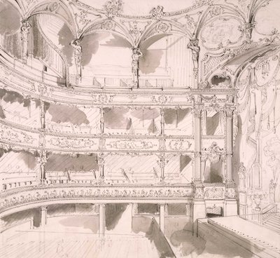 Interior of St. James Theatre, London (sketch) by John Gregory Crace