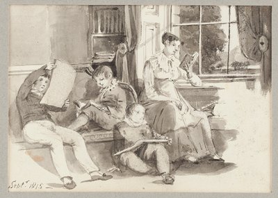 Jessy and three children, 1815 by John Harden