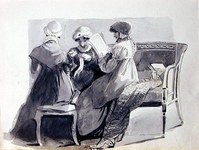 Three Women on a Sofa by John Harden