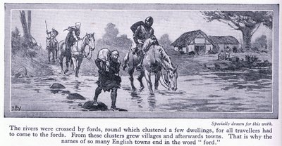 England in the Middle Ages. Rivers were Crossed by Fords, Around Which Were Clustered a Few Dwellings and Villages by John Harris Valda