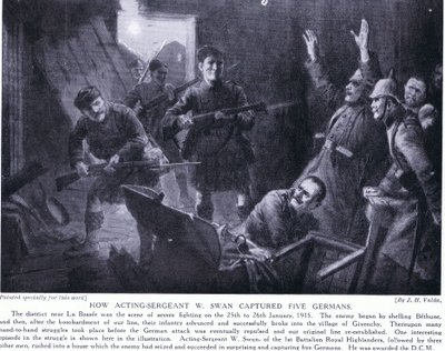 How Acting Sergeant W Swan Captured Five Germans at Givenchy January 1915 by John Harris Valda