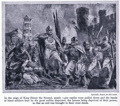 In the Reign of King Henry II Nearly 1200 Castles Were Pulled Down, Thus Depriving the Barons of Their Power by John Harris Valda