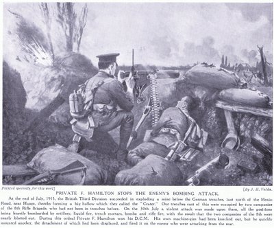 Private F Hamilton Awarded the DCM by Stopping the Enemy