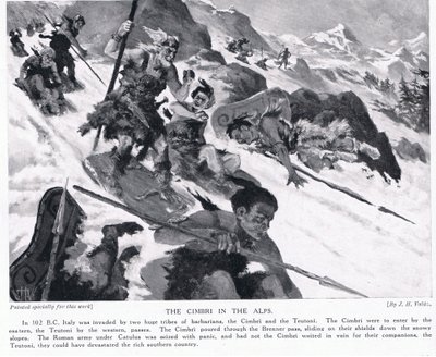 The Cimbri in the Alps by John Harris Valda