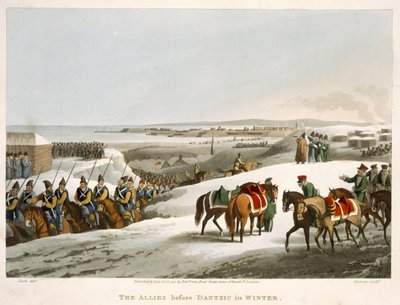 The Allies before Dantzic in Winter, engraved by Matthew Dubourg from 