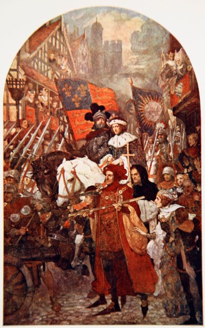 Band marching in support of Edward IV at the Battle of Barnet by John Henry Amshewitz