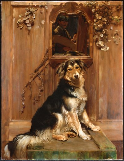 A Dog and a Mirror by John Henry Lorimer
