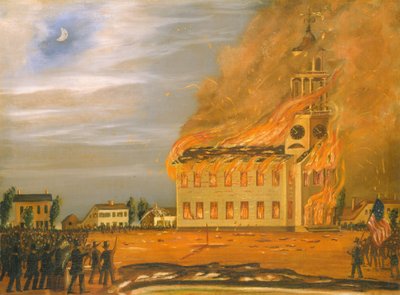 Burning of Old South Church, Bath, Maine, c.1854 by John Hilling