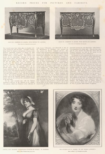 Record Prices for Pictures and Cabinets by John Hoppner