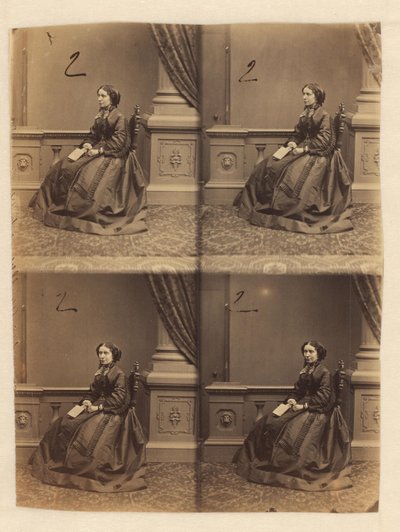 Uncut Proof Sheet of Carte-de-Visite Portraits by John Jabez Edwin Mayall