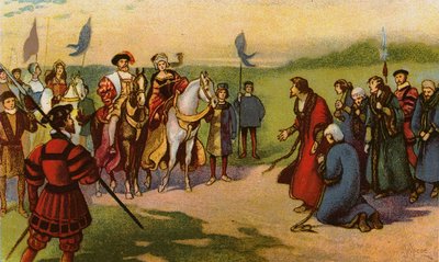 King Henry VIII and Catherine Howard Arriving in York After the Pilgrimage of Grace 1541 by John Jellicoe