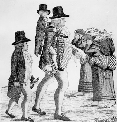 Hamilton Bell carrying a Vintners boy from Edinburgh to Musselburgh by John Kay