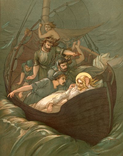 Jesus sleeping during the storm by John Lawson