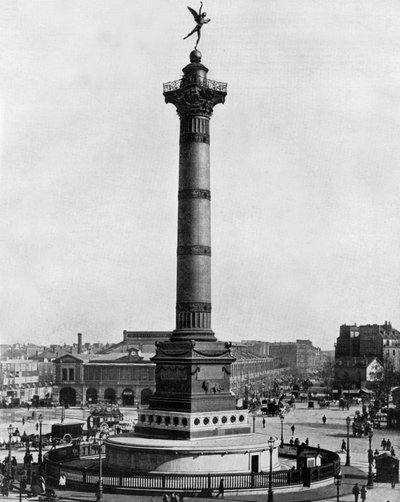 Bastille Square in Paris with the July Column built in 1834 by John Lawson Stoddard