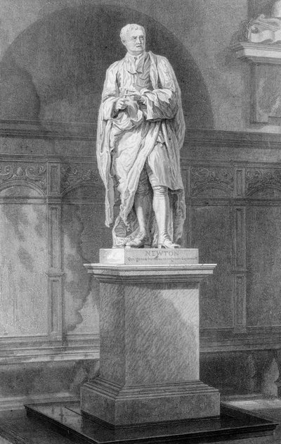 Statue of Sir Isaac Newton, English Mathematician, Astronomer and Physicist, 19th Century by John Le Keux