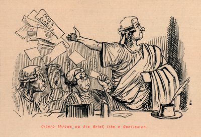 Cicero throws up his Brief, like a Gentleman by John Leech