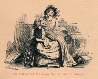 Clio Instructing the Young British Lion in History by John Leech