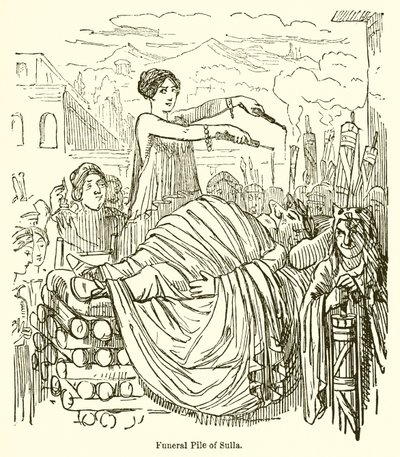 Funeral Pile of Sulla by John Leech