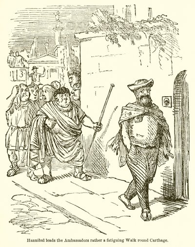Hannibal Leads the Ambassadors on a Fatiguing Walk Around Carthage by John Leech