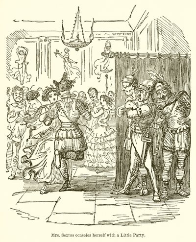 Mrs. Sextus Consoles Herself with a Little Party by John Leech