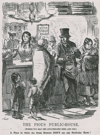 The Pious Public House, Where You May Get Adulterated Beer and Gin by John Leech