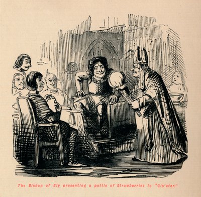 The Bishop of Ely Presenting a Pottle of Strawberries to Gloster by John Leech