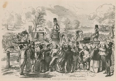 The Demonstration in Hyde Park by John Leech