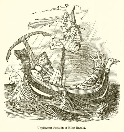 Unpleasant Position of King Harold by John Leech