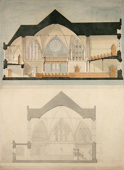Side Elevation of Trinity College Church, Edinburgh by John Lessels