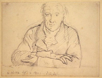 Half length of Blake, full face, arms crossed by John Linnell