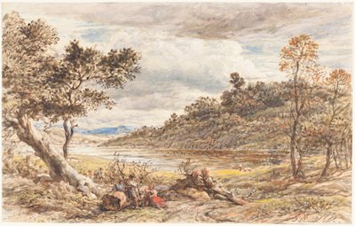 Travelers Resting by a Fallen Tree by John Linnell