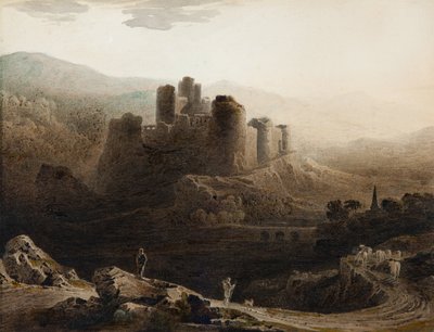 Moonlight - Chepstow Castle by John Martin