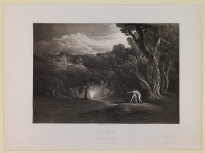 Paradise-with the Approach of the Archangel Raphael (Book 5, Line 308), from “Paradise Lost” by John Martin