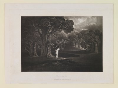 Satan Tempting Eve (Book 9, Line 780), from “Paradise Lost” by John Martin