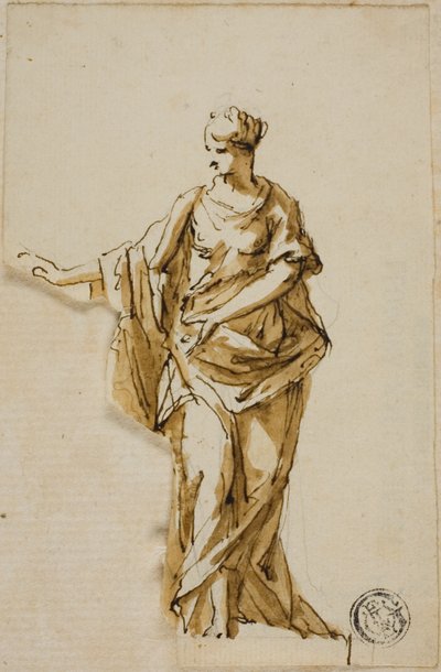 Standing Female Figure with Right Arm Raised by John Michael Rysbrack