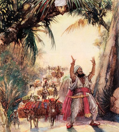 How Ali Baba met the forty thieves by John Millar Watt