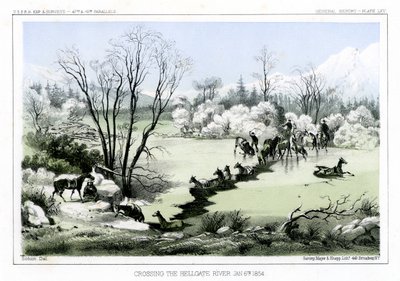 Crossing the Hellgate River, 6 January 1854 by John Mix Stanley