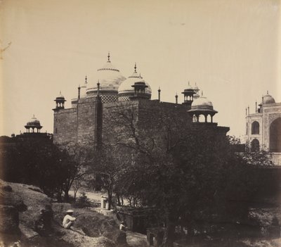 Taj Mahal, Back View of the Rest-House, with Figure by John Murray