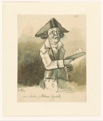 Man at a Painting Auction by John Nixon (signed by artist)