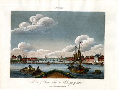 View of Rouen with the Old Bridge of Boats by John Pass