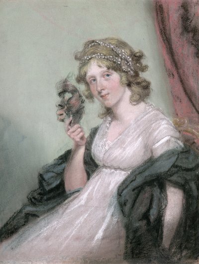 A Lady Holding a Black Mask by John Raphael Smith