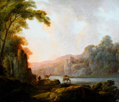 Lakeside Scene with Cattle by John Rathbone