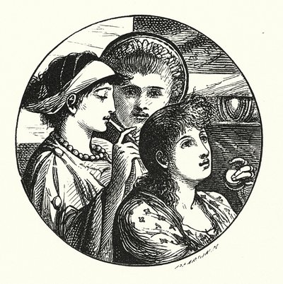 The Minstrels (engraving) by John Reinhard Weguelin