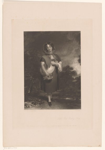 Young Woman with Cap and a Basket in a Landscape (Little Red Riding Hood) by John Richardson Jackson