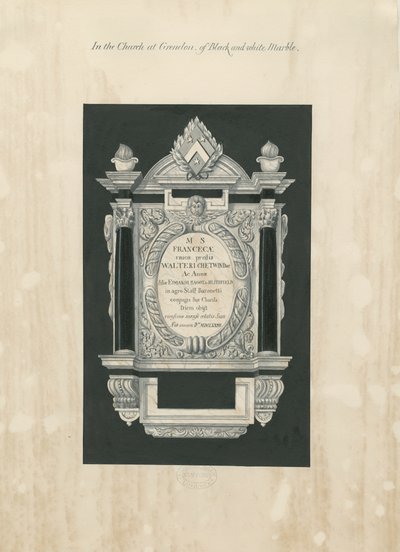Tablet to Frances Chetwynd by John Robert Fernyhough
