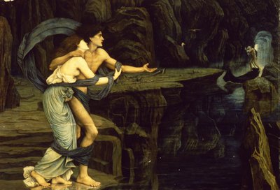 Orpheus and Eurydice on the Banks of the River Styx by John Roddam Spencer Stanhope