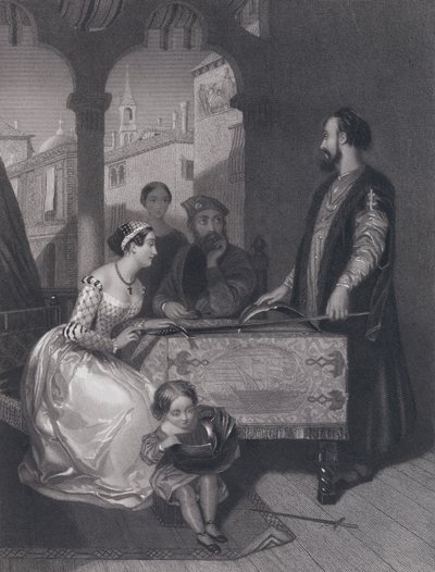Gentile Bellini and the descendants of the great Enrico Dandolo by John Rogers (after) Herbert